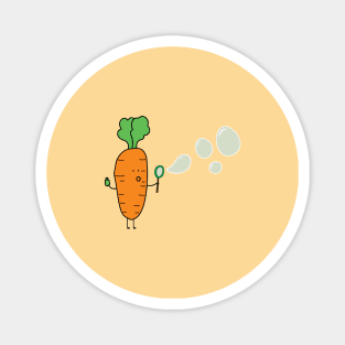 funny vegetables cute carrot blowing bubble soap Magnet